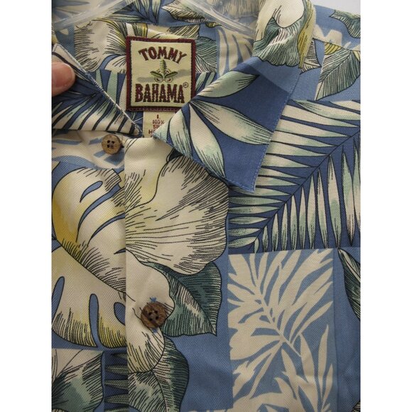 Tommy Bahama Shirt Large Silk Hawaiian Loop Collar Camp Floral Tropical - Picture 6 of 11